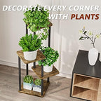 AZERPIAN 4 Tier Tall Plant Stand Indoor Corner Tiered Shelf Metal MDF Board - Image 6