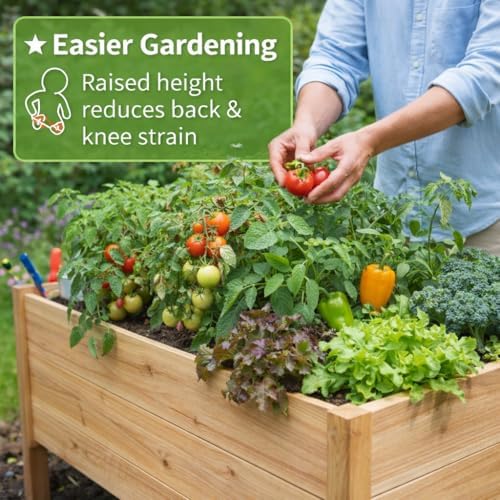 Tall Cedar Raised Garden Planter Box with Legs – Elevated Design for Comfortable Gardening, Custom Sizes for Home, Patio & Commercial Use (24" L x 18" W x 25" H) - Image 2