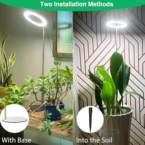 Aokrean 6.3in Grow Lights for Indoor Plants, Full Spectrum with Metal Base - Image 2