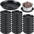 30 Packs 14 Inches Large Plant Saucers for Indoor Outdoor Use Heavy Duty Plastic Plant Plate Dish for Planter Bulk Round Flower Pot Drip Trays to Catch Water 4 to 20 Inch, Black by Planterhoma