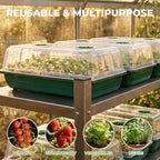 HIRALIY 80 Cell Seed Starter Tray Kits, Reusable Plant Germination Trays, Easy Transplanting, with Humidity Domes and Bases, for Starting Vegetable, Flower & Herb Seeds, Indoor Gardening, Greenhouse - Image 6