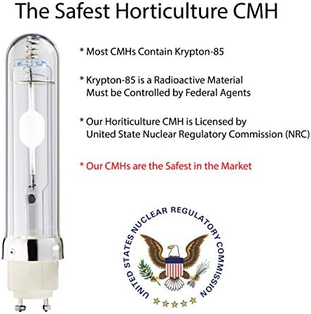 Horticulture Ceramic Metal Halide (CMH), 315W, PGZX18 Base, 3000K with Red, Far Red and UV Light Spectrum Enhancement, Designed for Flowering Stage, US NRC Licensed, 1 Pack - Image 2