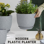 YNNICO Plant Pots 12/10/9 inch Set of 3, with Multi Mesh Drainage Holes - Image 6