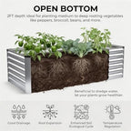 6x3x2FT Galvanized Raised Garden Bed Outdoor, Silver - Image 6