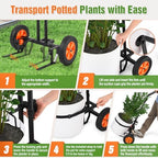Plant Caddy with Wheels, Heavy Duty Plant Mover Cart with Adjustable Grabbing Arm and Strap, 175 LBS T-Handle Plant Dolly with Suction Cups for Plant Pots Garden Pot Trolley Indoor Outdoor Use, Black - Image 5