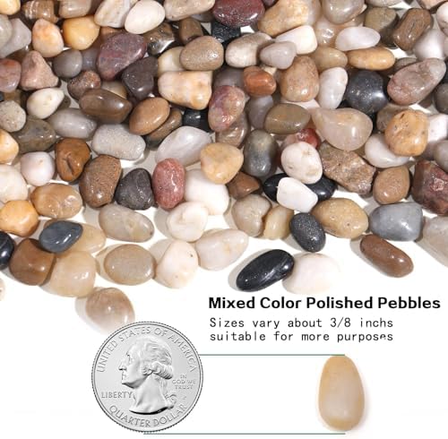 30lb Small Pebbles, 3/8 Inch Polished Plant Rocks for Pots Indoor - Image 2