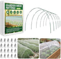 Garden Netting Kit for Raised Beds, 10x50FT Ultra Fine Mesh Netting＆ 6 Sets of 8FT Fiberglass Garden Hoops, Row Cover Insect Netting for Vegetable Plant Fruit Flowers Protection by MONIRSEN
