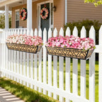 2 Pack 30 Inch Deck Railing Planter Box - Window Boxes Planters with Adjustable Brackets Coco Liners Balcony Planters Railing Hanging for Window Flower Boxes Outdoor Garden Decor - Image 6