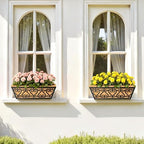 4 Pack 16 Inch Deck Railing Planter Box - Window Boxes Planters with Adjustable Brackets Coco Liners Balcony Planters Railing Hanging for Window Flower Boxes Outdoor Garden Decor - Image 6
