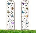 LEWIS&WAYNE 2 Pack Metal Garden Trellis with Colorful Butterfly 60 Inch High Outdoor Decoration Arched Fence Trellis for Climbing Plants for Patio, Lawn, Yard, Backyard, Wall Brackets by LEWIS%26WAYNE