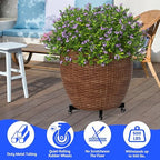 Plant Caddy With Wheels, Adjustable 14in to 21inch Heavy Duty Rolling Plant Dolly, Metal Plant Stand With 4 Lockable Caster Wheels, For Indoor Outdoor Pots Planter, Holds Up to 500 Lbs, Moving Dolly - Image 4