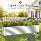8x2x2FT Galvanized Raised Garden Beds Outdoor,Planter Raised Beds for Gardening, Vegetables, Flowers,Large Metal Garden Box,Deep Plant Flower pots Outdoor (Galvanized, 1Pack) - Image 5