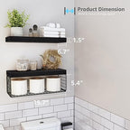 QEEIG Bathroom Shelves Over Toilet Wall Mounted (Black, Set of 2, 15.7") - Image 3