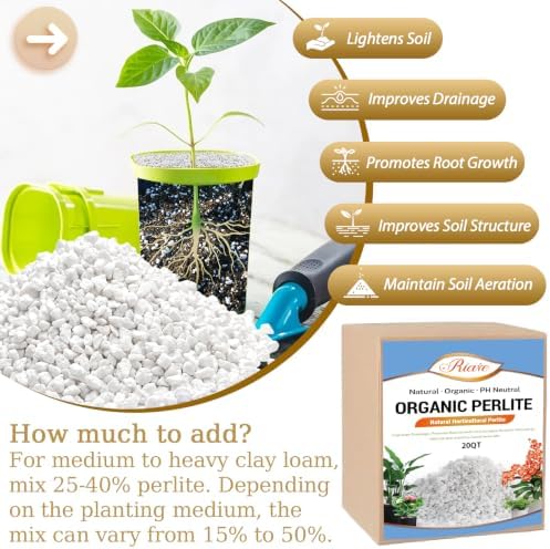 Riare 20QT Organic Perlite for Plants, Horticultural Perlite Soil Amendment - Image 3
