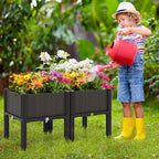 GIANTEX 4 Pcs Raised Garden Bed, Elevated Planter Box Kit W/ 16 Legs, 4 Planter Boxes, Self-Watering System, Drainage Holes, Indoor & Outdoor Vegetable Fruit Flower Herb Growing Box - Image 2