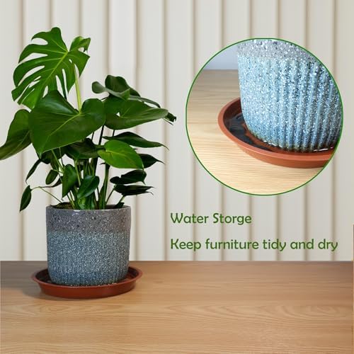 8 Pack 20 Inch Round Plant Saucers for Less 18 Inch Pot Indoors Outdoors Plant Trays for Pots Planter Saucer Plastic Drip Tray Planter Water Tray (Black, 20"(8pcs)) - Image 6
