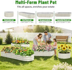 White Oval Raised Garden Bed / Galvanized Steel Planter Box,6 x 2 x 1FT - Image 5