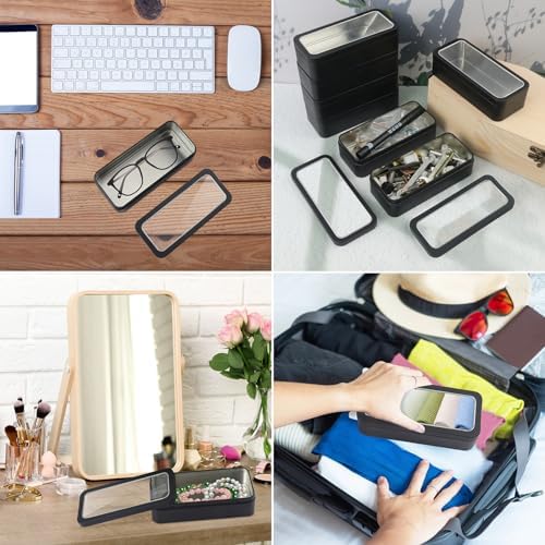 18 PCS 6 in Rectangular Metal Tin Box with Window, 6 x 2.8 x 1.6 Inch Rectangular Tin Boxes with Lids, Rectangle tin Cases for Office Supplies, School, DIY Crafts & Home Organization(Black) - Image 7