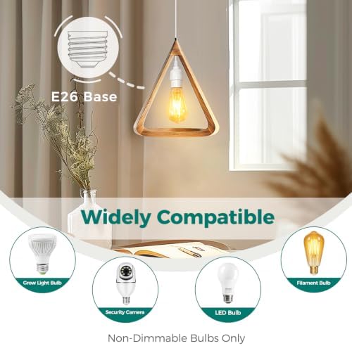 DiCUNO Pendant Light Cord, for Hanging Paper Lantern, 13 Ft, White, 4-Pack - Image 6