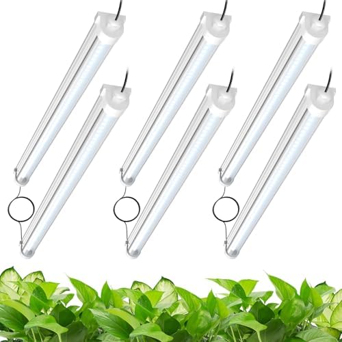 JESLED Waterproof T8 Grow Lights, 2FT 5000K Full Spectrum Daylight, 6Packs by JESLED