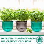 Meanplan 4 Pcs Self Watering Hanging Planter Indoor 6.5 Inch Hanging Baskets for Plants Outdoor Plastic Flower Pot with 3 Hooks Chains Drainage Holes for Garden Home, Medium Size(Emerald, Gray) - Image 6