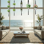 SATINIOR 12 Pcs Macrame Plant Hangers Handmade Boho Hanging Planters 12 Different Tiered Designs with 12 Hooks for Flower Pots Indoor Outdoor Decorative Wall Hanging Baskets for Home (Gothic,Black) - Image 5