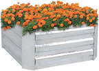 Sunnydaze Galvanized Raised Garden Bed, Square, 2x2x1 ft, Silver by SunnydazeDecor