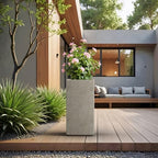 Kante Large Column Square Weathered Concrete Planter 27.6" H, Outdoor - Image 5