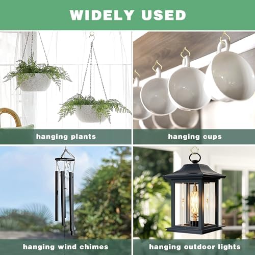 2.36IN Ceiling Screw Hooks for Hanging Plants, Safety Buckle,110 Pcs - Image 6