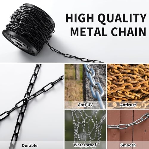 50 ft 1/12" Black Chain for Hanging Metal Chains Fixture Decorative Chain - Image 5