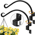 Maosen 12 Inches Swivel Plant Hangers Outdoor - 2 Pack Black Iron Plant Hanging Hook Bracket for Flowers Baskets Planter Pots Bird Feeder Lanterns Wind Chimes by Maosen