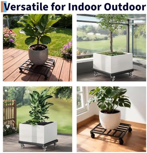 Garvee Plant Caddy with Wheels Heavy Duty 22" 2 PC Rolling Plant Stand - Image 3