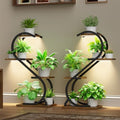 LATIBELL Metal Corner Plant Stand with Grow Light, 2 Pack, 29" 4 Tier by LATIBELL