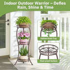 KMOTASUO Metal Plant Stand Tall for Indoor Outdoor Corner, 3 Tier Bronze - Image 4