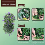 Decorative Faux Greenery Fake Plants Dia 19in, Small Artificial Plants, Faux Boxwood Decorative Balls, Decorative Plant Ball Decor Artificial Grass Ball, Round Plastic Plant Ball - Image 4