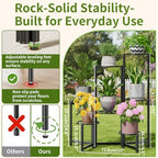 7 Tier Metal Patio Plant Stand Outdoor, Heavy Duty Flower Stands for Indoor Plants, Floding Tall Corner Shelf for Diaplay Racks for Home Decor, Graden, Balcony -BlackDiamond - Image 3