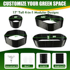 TBMLC Oval Black Galvanized Planter Box, Metal Raised Garden Bed 5X2X1.4 FT - Image 2