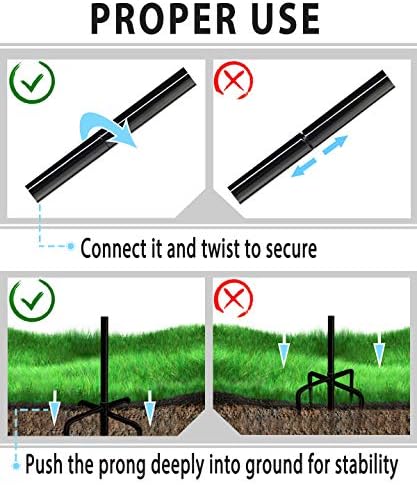 Artigarden Outdoor Shepherd Hooks 92 inch Tall for Bird Feeder (2 Packs), Adjustable Metal Garden Poles for Hanging Plants Solar Light Lantern, Bright Black - Image 7