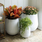 Beuta Large Poly Planters for Outdoor Plants - Set of 3, 15.5/18/20.5 Inches Outdoor Planters for Porch - Tall Planter for Outdoor & Indoor Plants | Large Indoor Plant Pot - USA Made - Limewash - Image 2