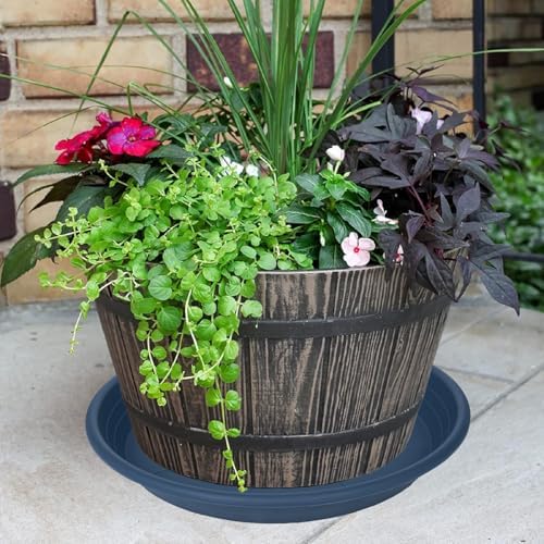 2 Pack of 16 inch Plant Saucer, Large Plant Tray, Heavy Sturdy Plant Drainage Tray for Indoors, Bird Bath Bowls, Sturdy 18 inch Plastic Pot Tray for Planter (Blue) - Image 4