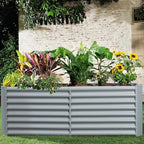 Land Guard 2 Pack 8×4×2ft Galvanized Raised Garden Bed Kit, Galvanized Planter Raised Garden Boxes Outdoor, Large Metal Raised Garden Beds for Vegetables (Modern Grey) - Image 6