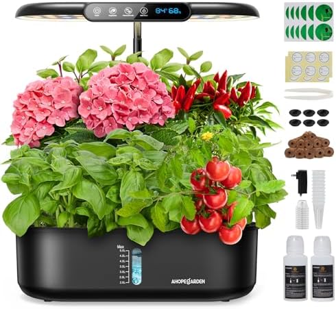 Ahopegarden Hydroponics Growing System: 12 Pods Temp ＆ Humidity Display by Ahopegarden