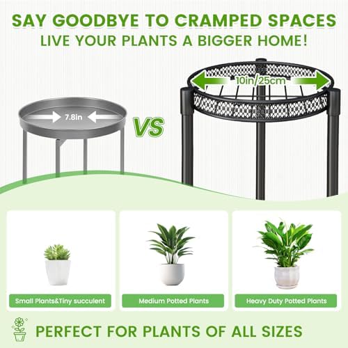 3 Tier Plant Stand Indoor Corner Tall Round Shape Plant Shelf - Image 4