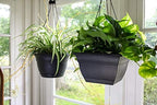 The HC Companies Eclipse Square Hanging Planter for Indoor Plants - Contemporary Hanging Plant Pot w/Attached Saucer - Lightweight & UV-Resistant Hanging Plant Holder (12" Black, Pack of 1) - Image 3