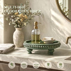 EOSAHR Beaded Wood Riser, Pedestal Stand for Bathroom Counter, Green - Image 5