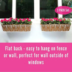 LaLaGreen Fence Wall Planter (24 in, 2 Pack) White Coco Liner Trough Box - Image 3
