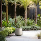 Kante Accent Round Curved Weathered Concrete Planter 13" Dia, Outdoor - Image 4