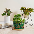 Bright Emerald Green Ceramic Planters Chinoiserie Decor Planters for Outdoor Plants with Drainage Holes and Saucers Pot for Indoor Outdoor Garden - Image 4