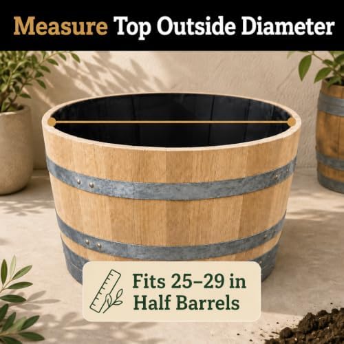 Half Barrel Planter Liner (Twin Pack) – Horticultural Liner Bag for Wine & Whiskey Barrel Planters – Fits 25–29 in Diameter Planters– 100 Micron UV-Resistant - Barrel Planter Not Included - Image 2