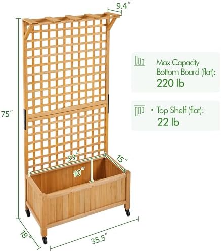 Yaheetech Planter Box with Trellis Raised Garden Bed for Climbing Plants - Image 2